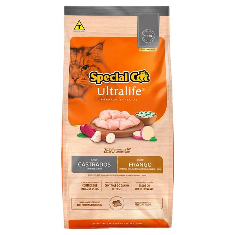 Ração Special Cat Ultralife Gatos Castrados Frango 3kg