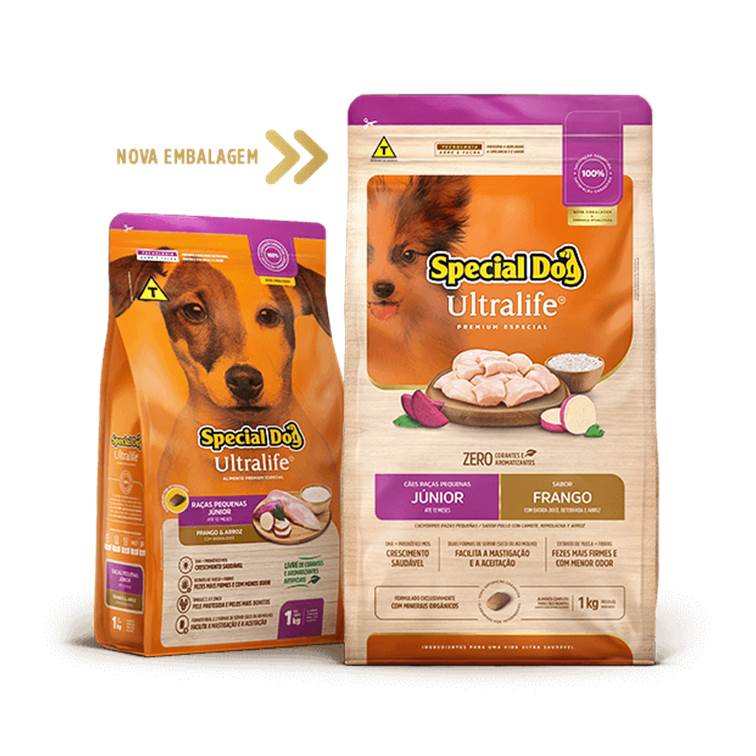 Ração Special Dog Ultralife Cães Raças Pequenas Filhotes Frango 1kg