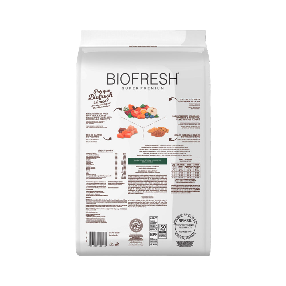 Ração Biofresh Cães Adultos Raças Pequenas e Mini 15kg