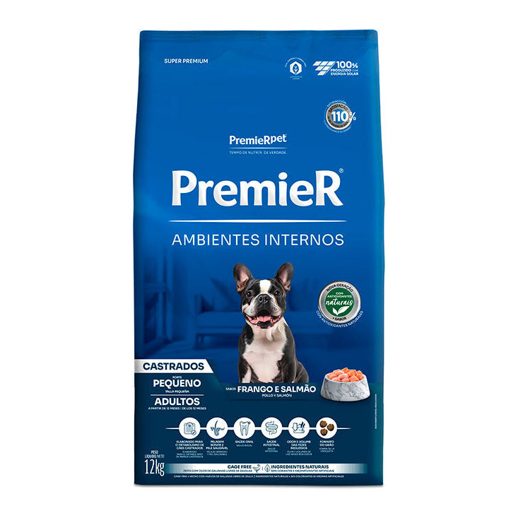 Ração Premier Ambientes Internos Cão Adulto Castrado Raças Pequenas 12kg