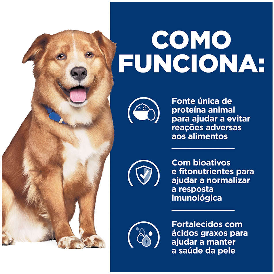 Ração Hill's Prescription Diet Derm Complete Pele e Alergias Alimentares para Cães 2,94kg
