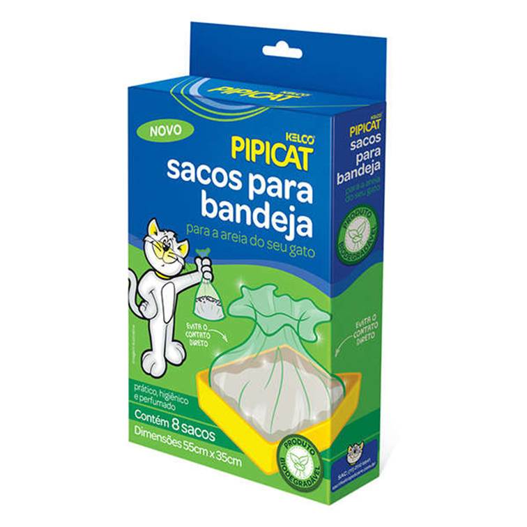 Sacos para Bandeja de Areia Pipicat Biodegradáveis 8 unidades