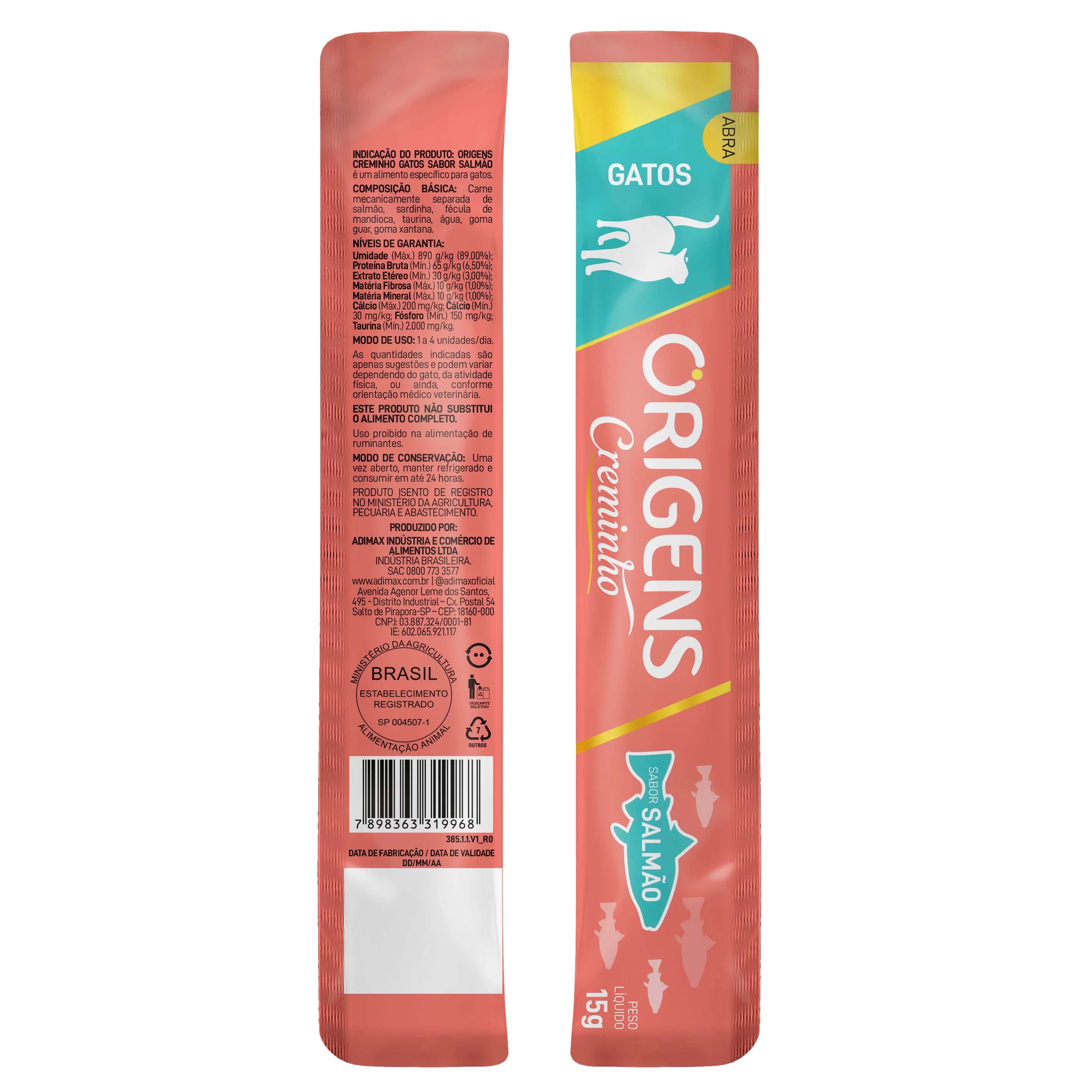 Snack para Gatos Origens Creminho Salmão 60g