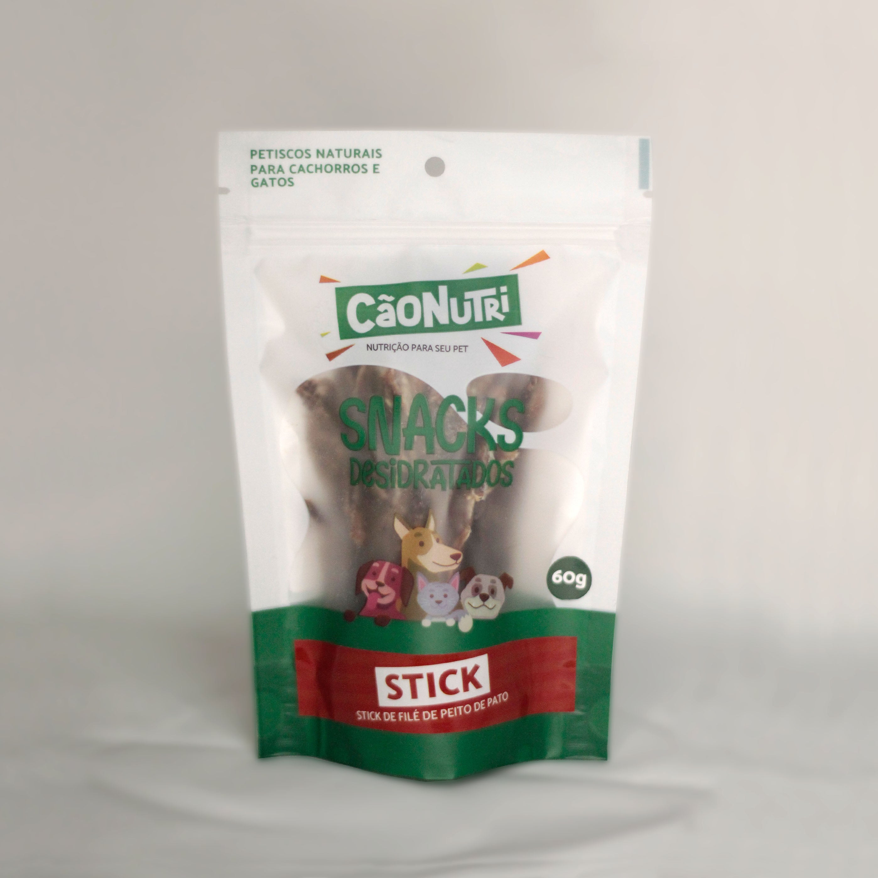 Petisco Natural Cão Nutri Sticks Desidratados Filé de Peito de Pato 60g