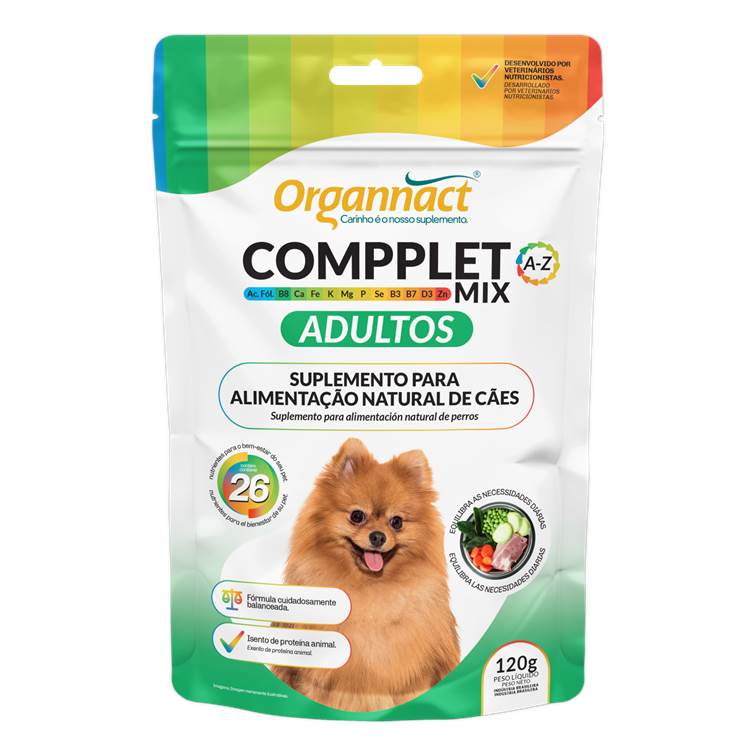 Suplemento Organnact Compplet Mix A-Z Cães Adultos 120g