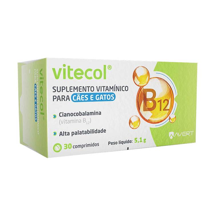 Suplemento Vitamínico Vitecol para Cachorro e Gato 30 comprimidos