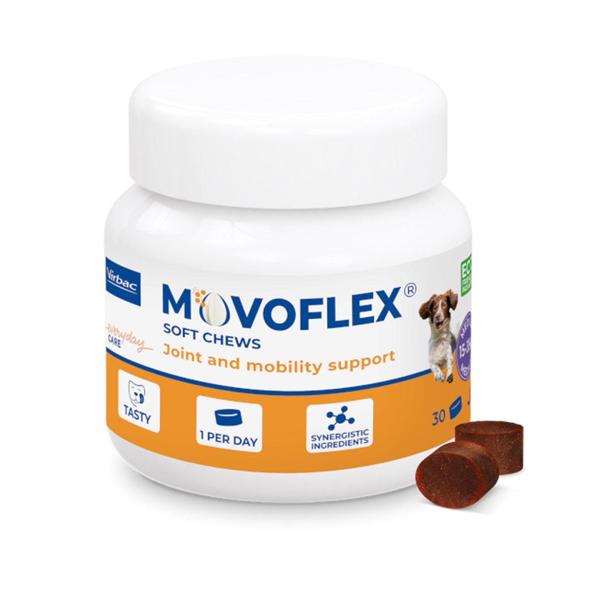 Suplemento Alimentar Movoflex Virbac para Cachorros Porte Médio de 15kg a 35kg