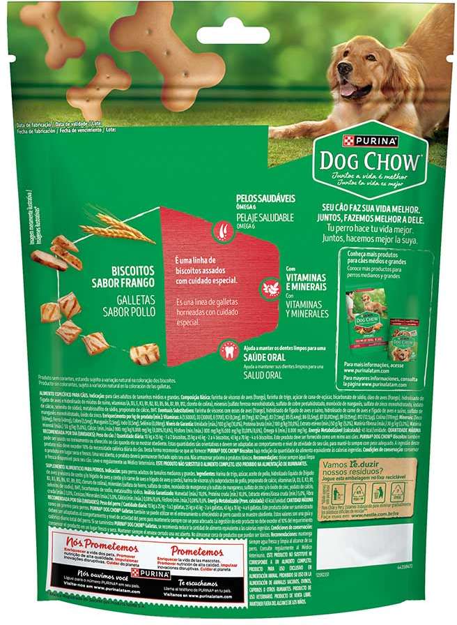 Biscoito para Cachorro Dog Chow Extra Life Adultos Porte Médio e Grande Frango 500g