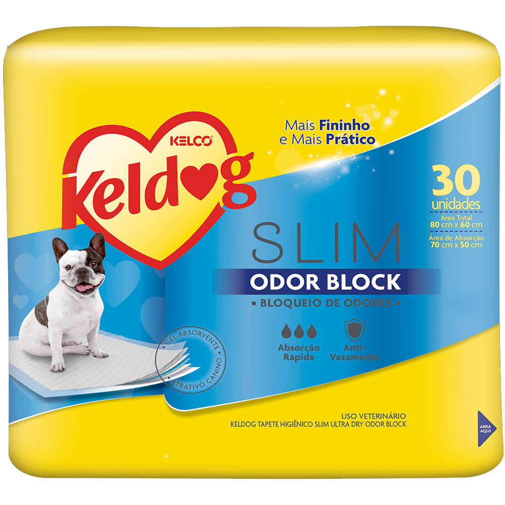 Tapete Higiênico Keldog Slim Odor Block para Cães 30 unidades