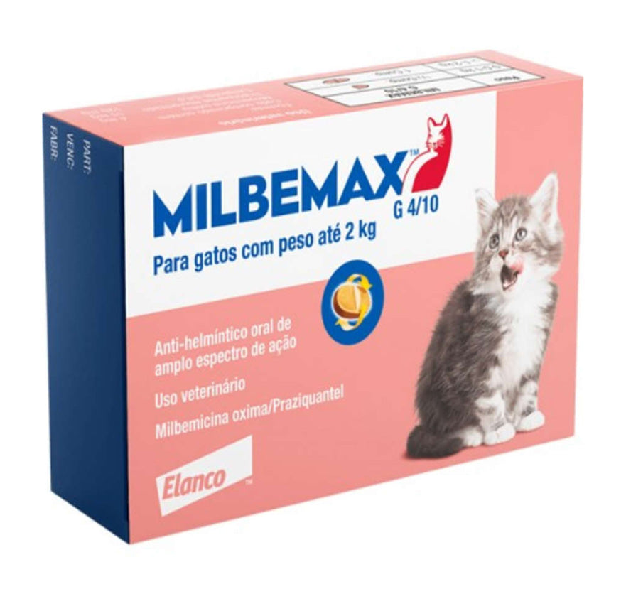 Vermífugo Milbemax G para Gatos 0,5 a 2kg 2 comprimidos