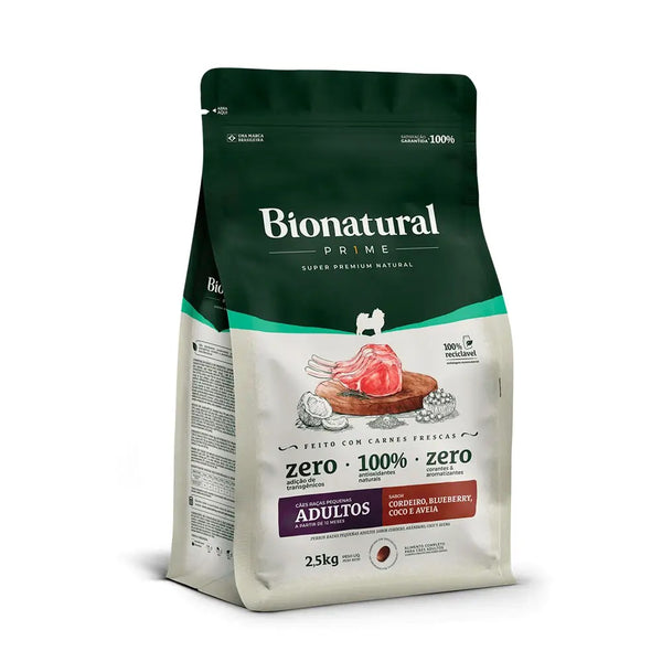 Ração Bionatural Prime Cães Raças Pequenas Adultos Cordeiro 2,5kg