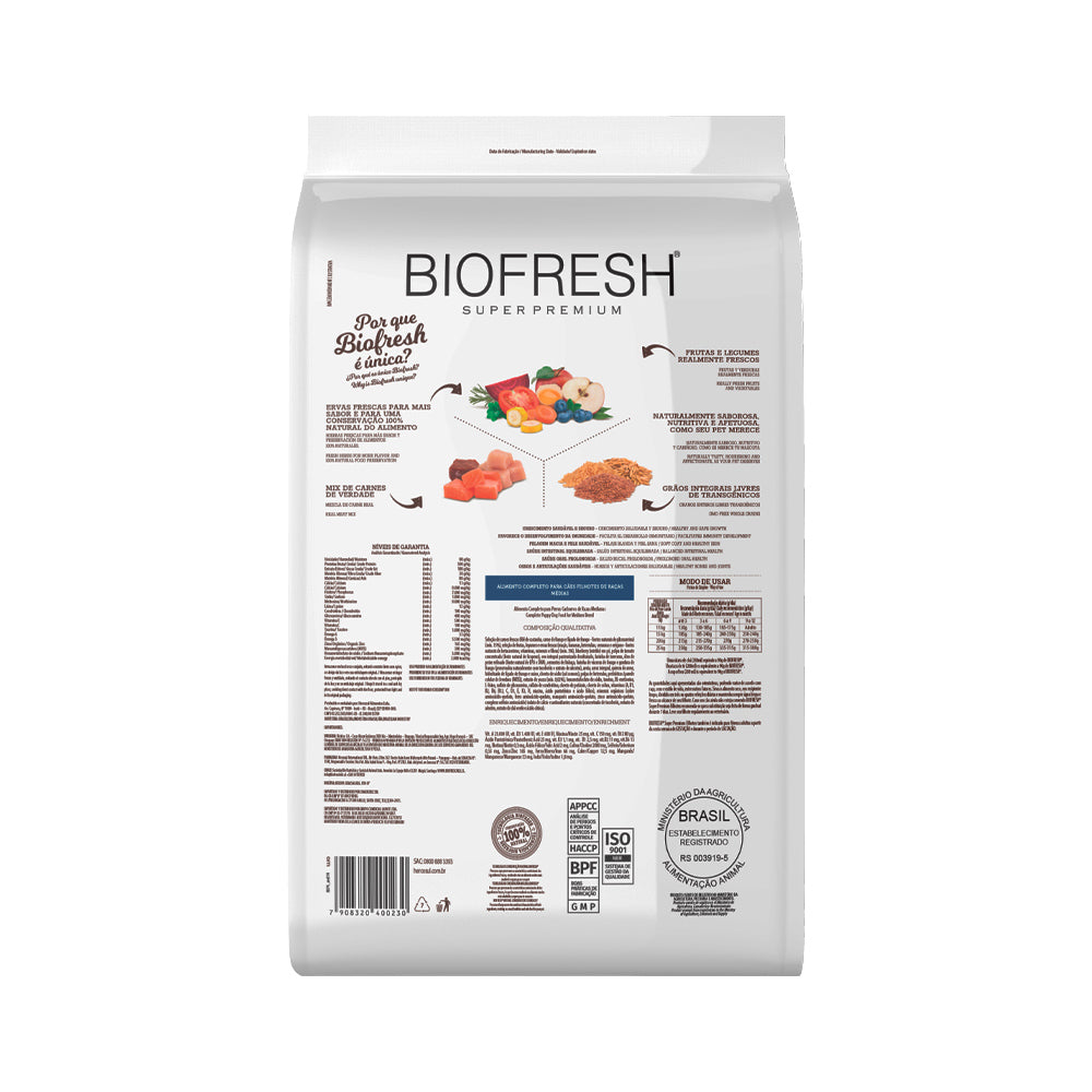 Ração Biofresh Cães Filhotes Raças Médias 10,1kg