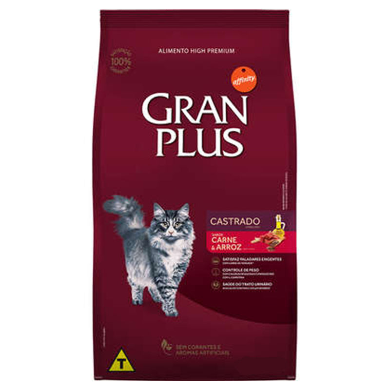 Ração GranPlus Gatos Castrados Carne 10,1Kg