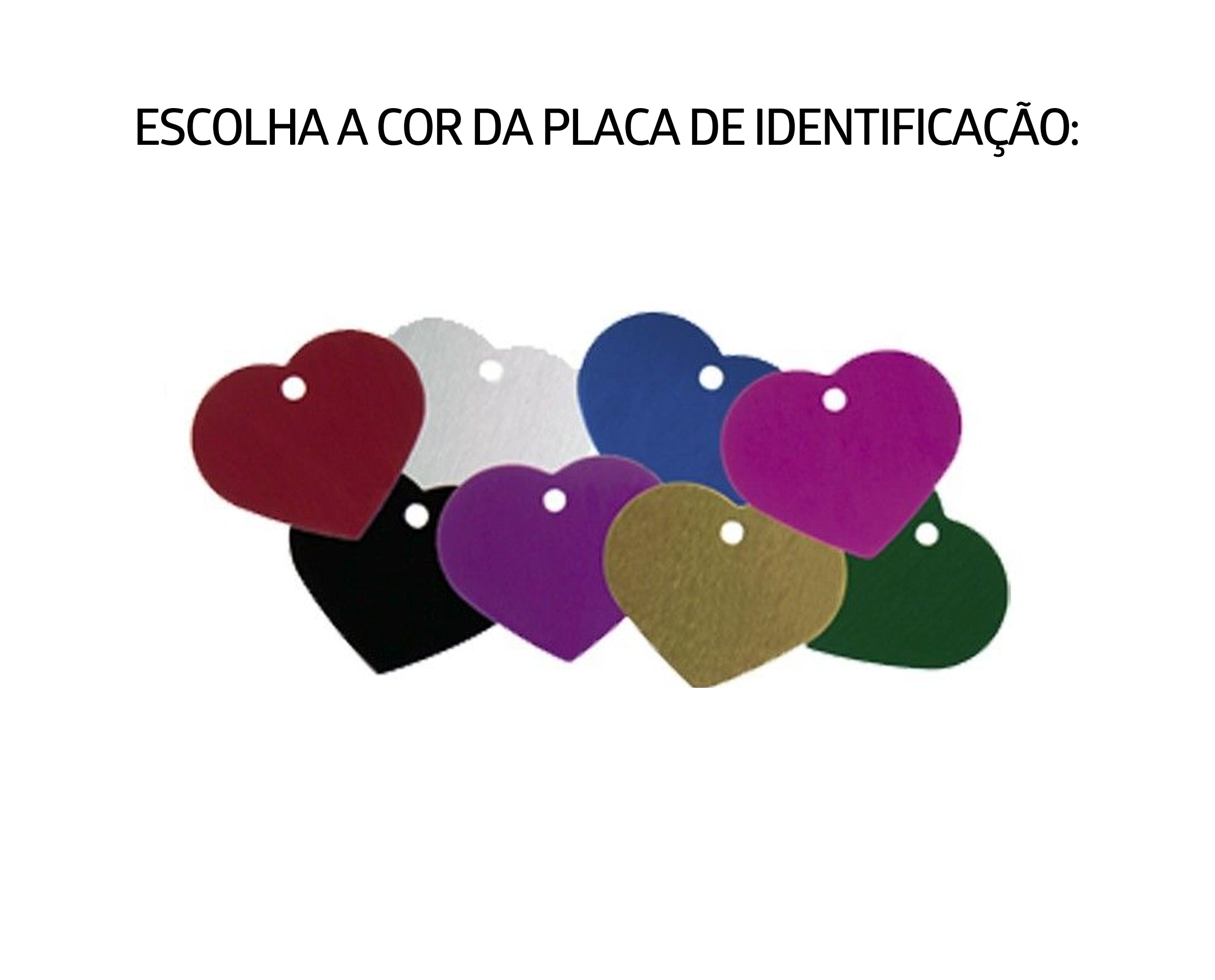 Placa de Identificação Personalizada para Cachorro e Gato PetTag Coração Pequeno