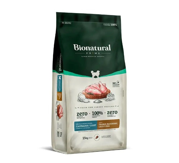 Ração Bionatural Prime Light Para Cães Adultos Porte Médio e Grande 15kg