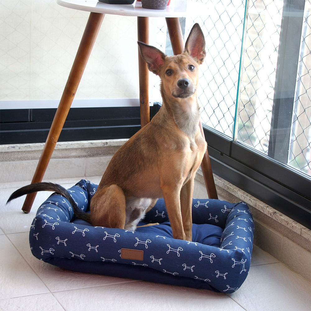 Cama Retangular Fábrica Pet Carmel Azul G