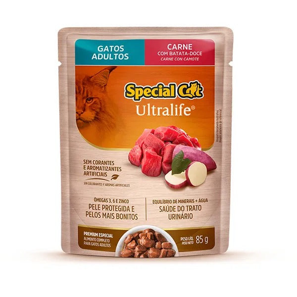 Alimento Úmido Special Cat Ultralife Gatos Adultos Carne 85g