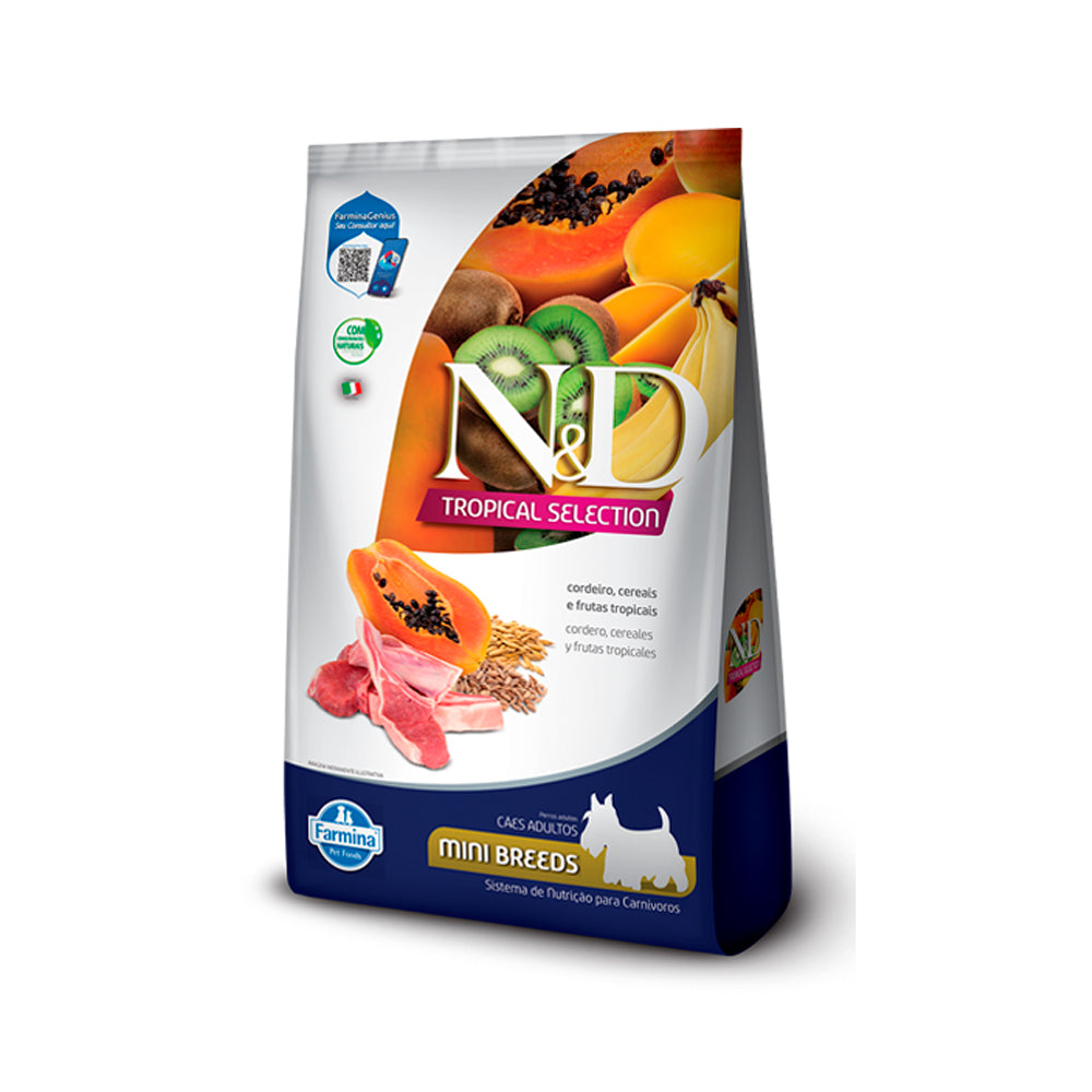 Ração N&D Tropical Selection Cordeiro, Cereais e Frutas Tropicais Cães Adultos Raças Minis 2kg