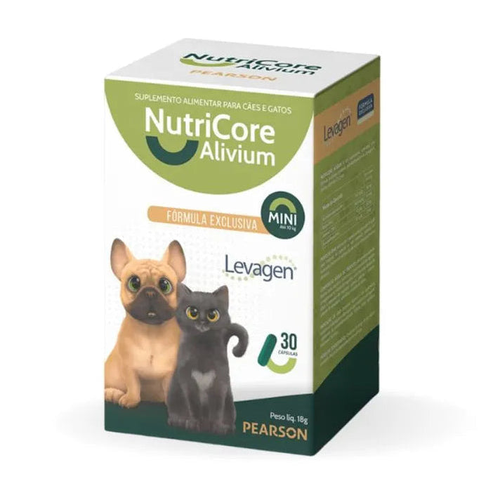 Suplemento Alimentar para Cães e Gatos Mini NutriCore Alivium 50mg 30 cápsulas