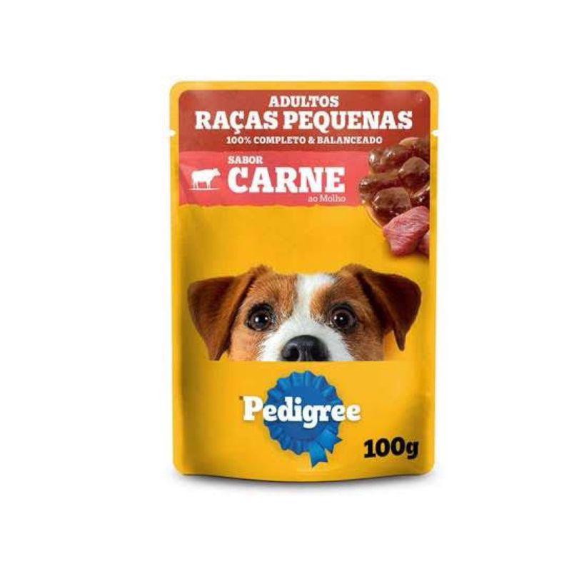 Alimento Úmido Pedigree Sachê Cães Adultos Raças Pequenas Carne Pague 15 Leve 18 100g