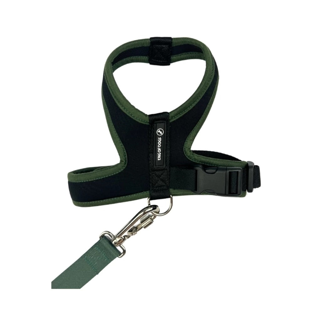 Peitoral King of Dogs Neoprene Slim Dog Moss Preto PP
