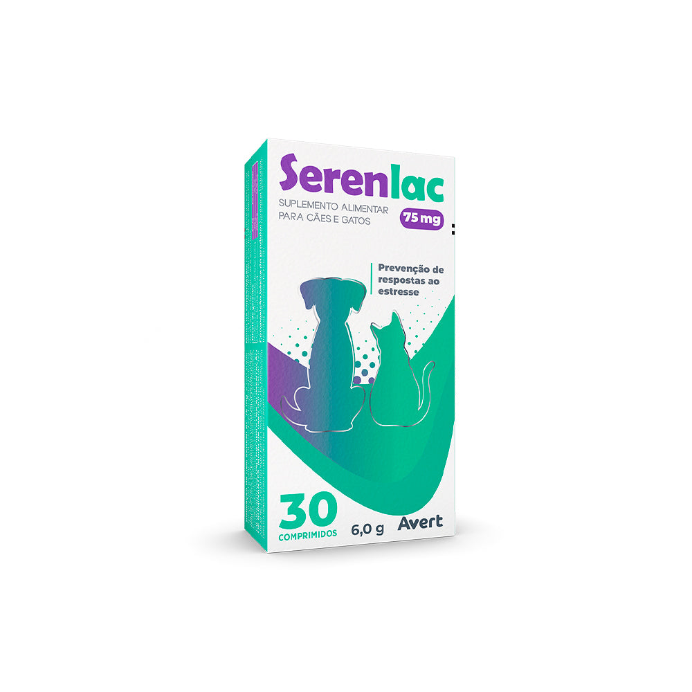 Suplemento para Cachorro e Gato Serenlac 75mg Avert 30 comprimidos