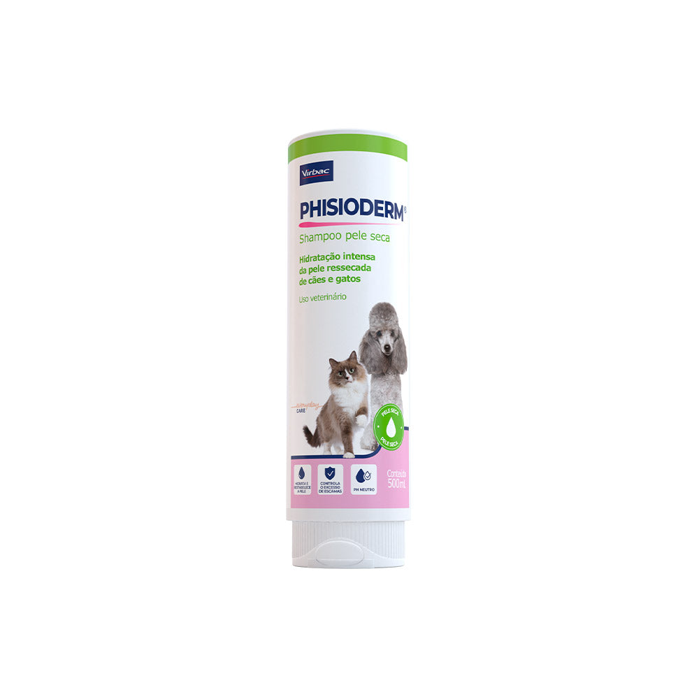 Shampoo Hidratante Virbac Phisioderm Pele Seca para Cães e Gatos 250ml