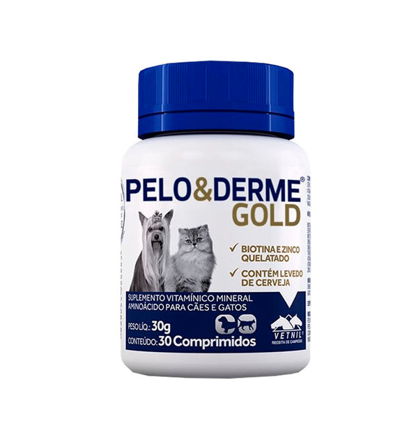 Suplemento Pêlo & Derme Gold 30 comprimidos Vetnil