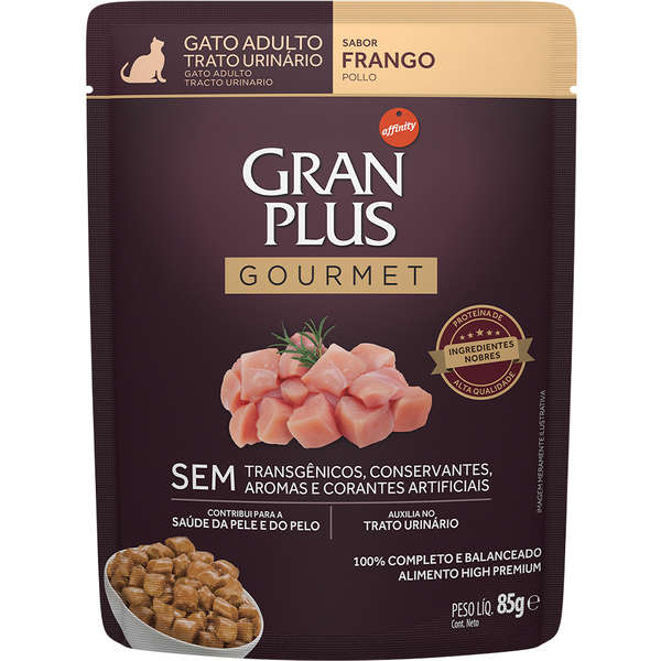 Alimento Úmido GranPlus Sachê Gourmet Gatos Adultos Trato Urinário 85g