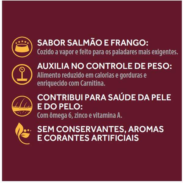 Alimento Úmido GranPlus Sachê Gourmet Gatos Castrados Salmão e Frango 85g