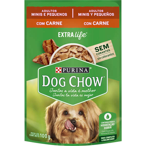 Alimento Úmido Sachê Dog Chow Adultos Raças Pequenas Carne 100g