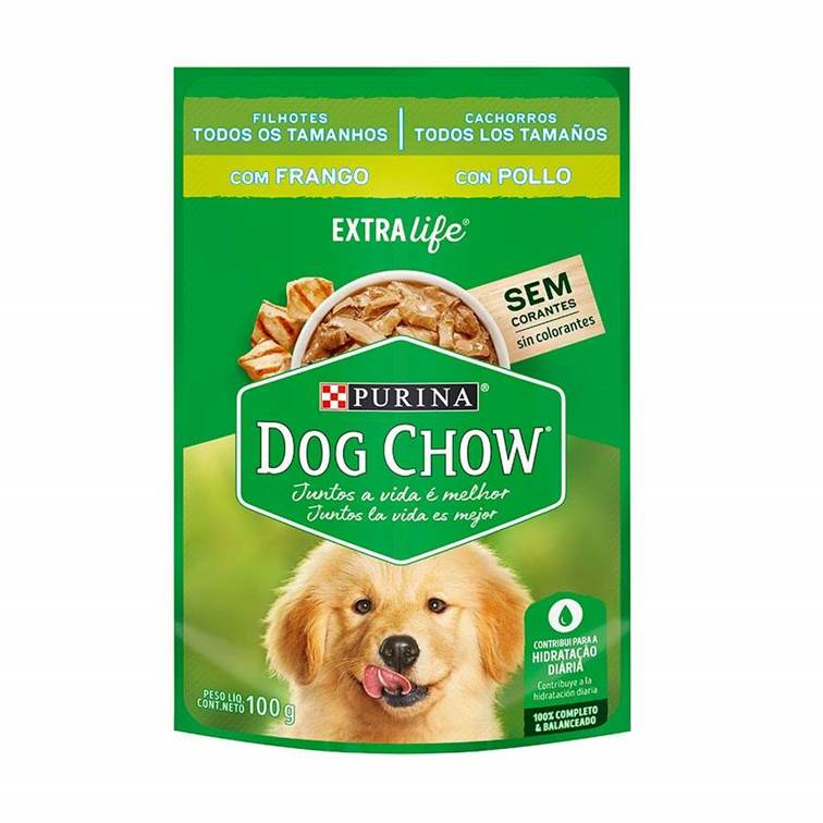 Alimento Úmido Sachê Dog Chow Filhotes Todos Tamanhos Frango 100g