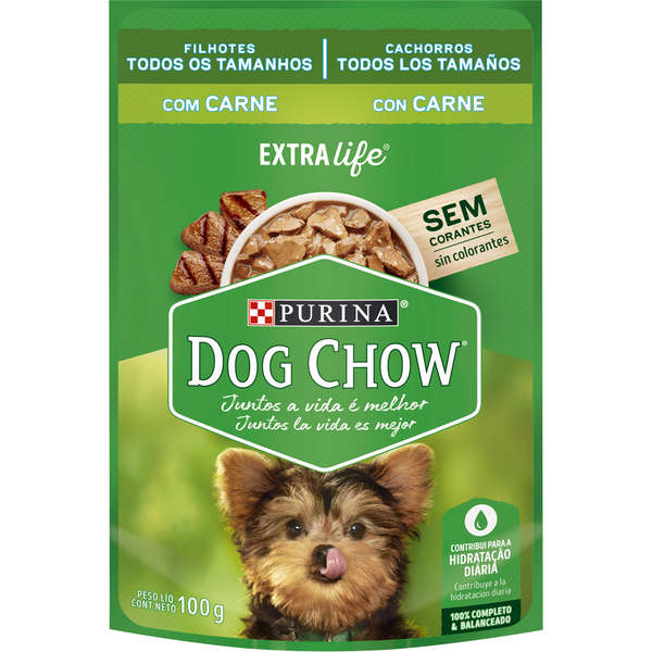 Alimento Úmido Sachê Dog Chow Filhotes Todos Tamanhos Carne 100g