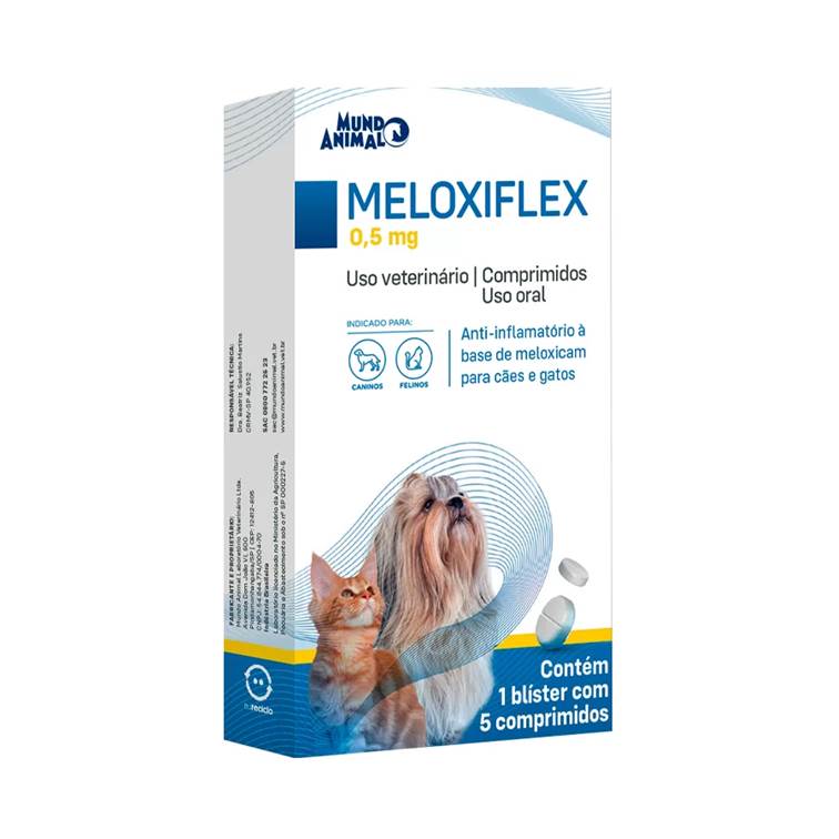 Anti-inflamatório Meloxiflex para Cães e Gatos 5 Comprimidos