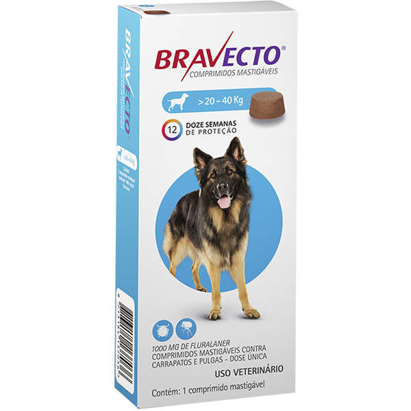 Antipulgas Bravecto Cães 20 até 40kg- Val. 03/24