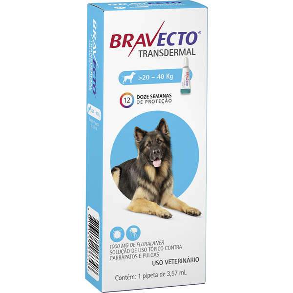 Antipulgas Bravecto Transdermal Cães 20 até 40kg