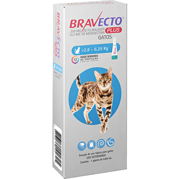 Antipulgas Bravecto Transdermal Plus Gatos 2,8 até 6,25kg