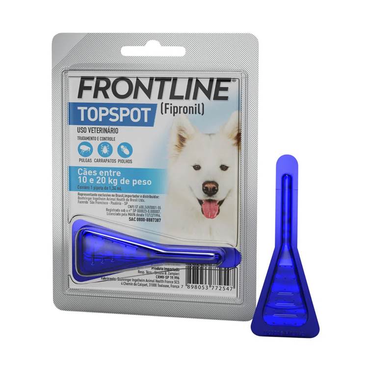 Antipulgas e Carrapatos Frontline Topspot para Cães de 10 a 20kg