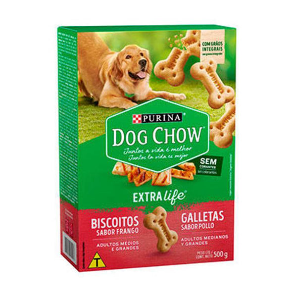 Biscoito Dog Chow Extra Life Cães Raças Médias e Grandes 500g