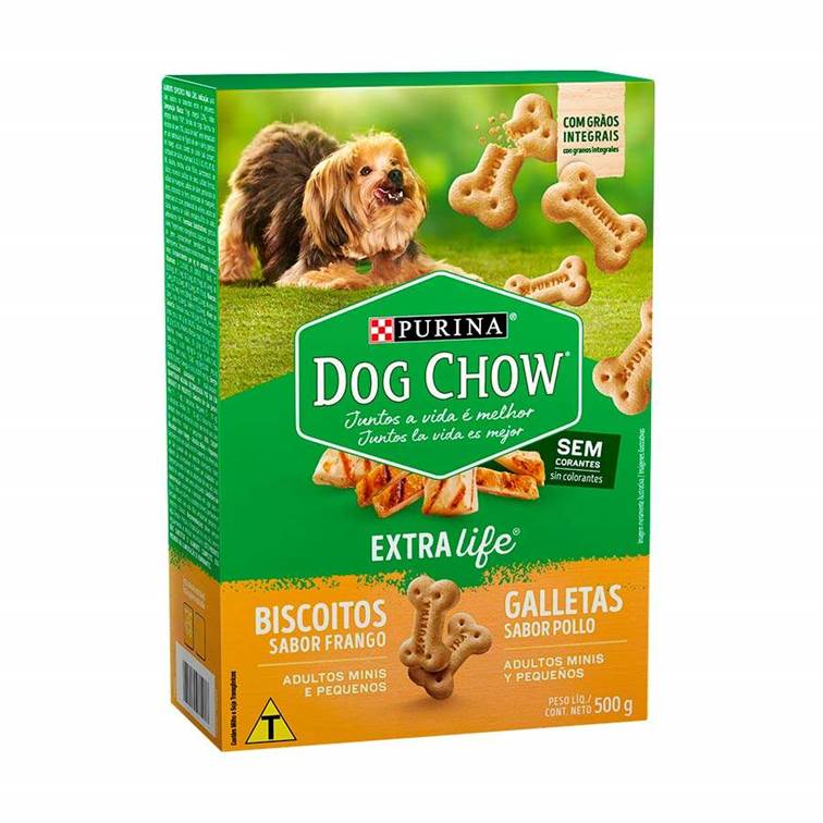 Biscoito Dog Chow Extra Life Cães Minis e Pequenos 500g