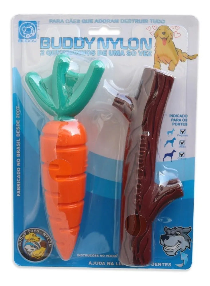 Brinquedo Buddy Toys Queridinhos Nylon Cenoura+Graveto