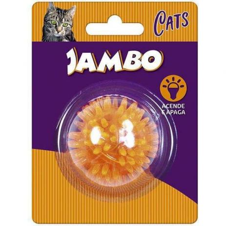 Brinquedo para Cachorro Jambo Bola Luz Espinho Mini Cat Laranja