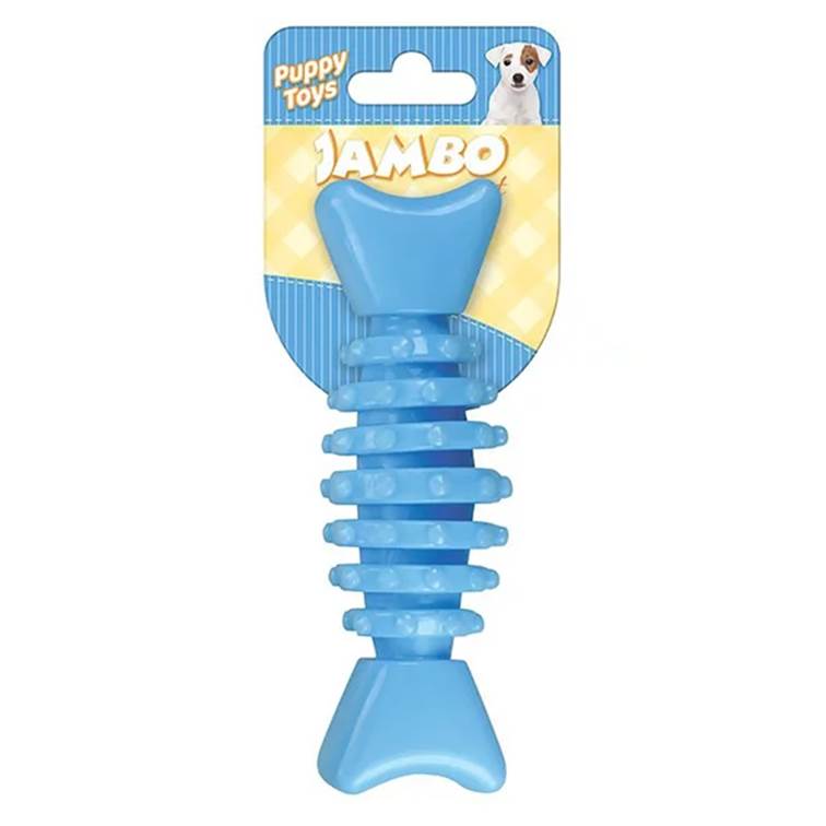 Brinquedo para Cachorro Jambo Mordedor Ossinho Baby Dent Azul