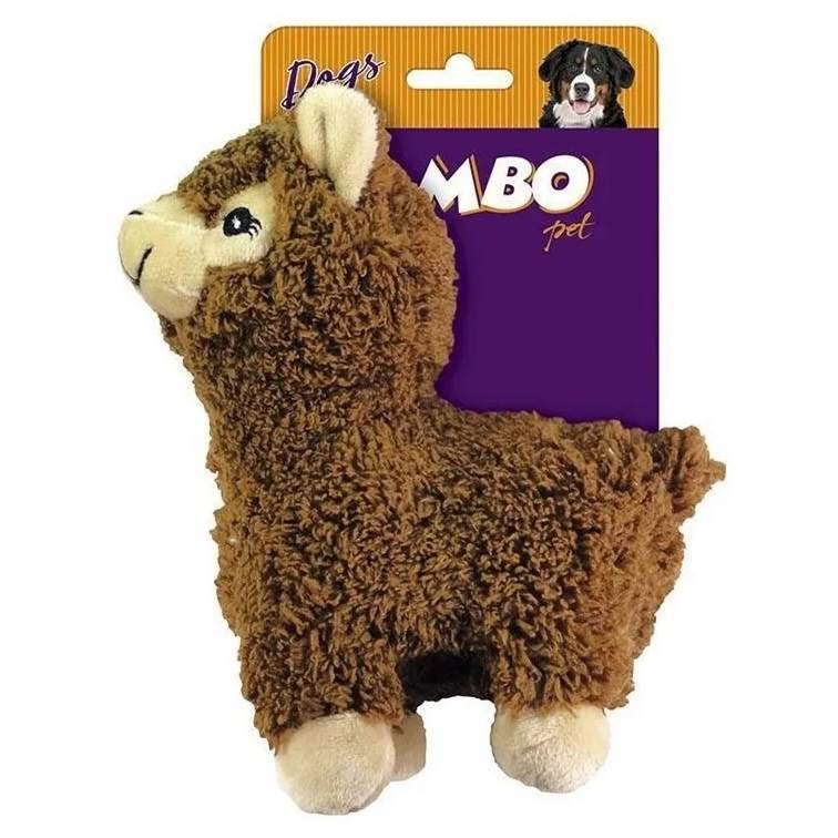 Brinquedo para Cachorro Jambo Mordedor Pelúcia Lhama Marrom