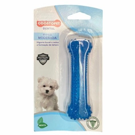 Brinquedo Odontopet Dentalbone Osso Azul Cães até 4kg