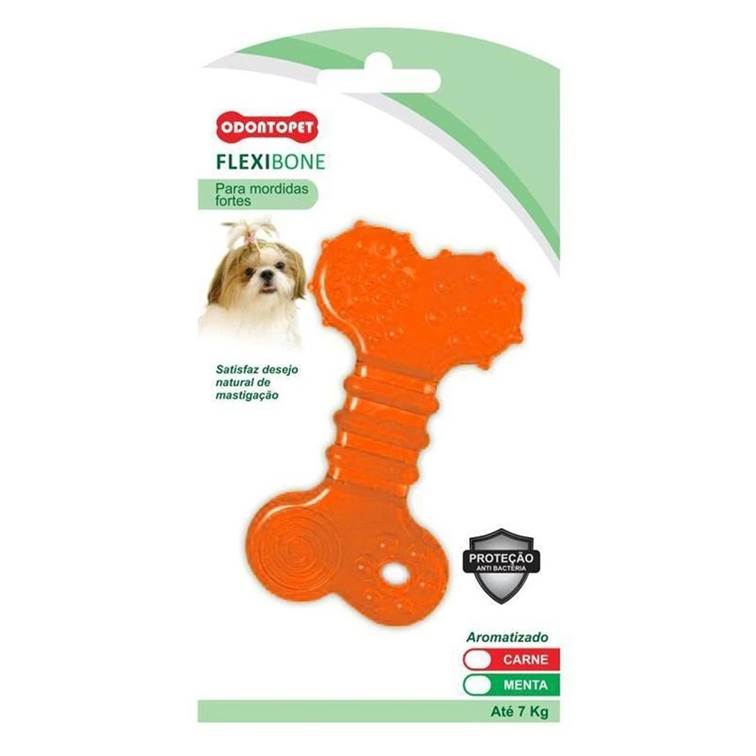 Brinquedo Odontopet Osso Flexibone Flat Cães até 7kg