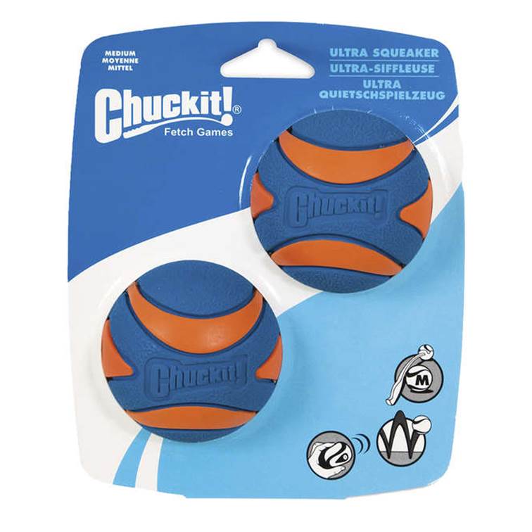 Brinquedo para Cachorro Chuckit Bola Ultra Squeaker com Apito M 2 unidades