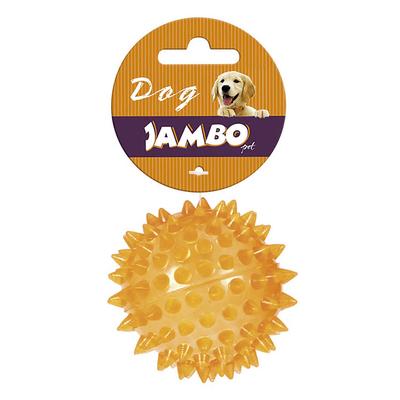 Brinquedo para Cachorro Jambo Bola TPR Espinho com Som Laranja Pequena