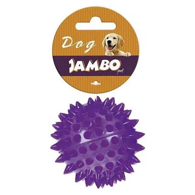 Brinquedo para Cachorro Jambo Bola TPR Espinho com Som Lilás Pequena