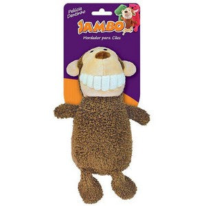 Brinquedo para Cachorro Jambo Mordedor Pelúcia Dentinho Macaco